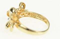 14K Yellow Gold Daisy Flower Puffy Groovy Vintage Statement Ring