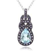 Blue Topaz & Amethyst Necklace in Sterling Silver
