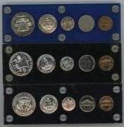 3 Superb Gem Proof Sets in custom holders: 2 1962 & 1964