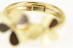 14K Yellow Gold Flower Geometric Blossom Floral Statement Ring