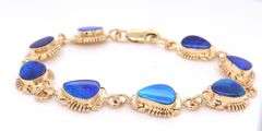 Gorgeous Yellow Gold 8 Station Boulder Opal Bracelet