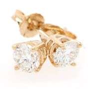 0.80ctw Round Diamond Solitaire Stud Earrings in 14K