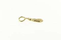 14K Yellow Gold Diamond Cut Snow Man Winter Motif Charm/Pendant