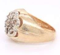 Gent's Diamond Cluster Two Tone Ring