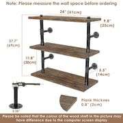 3 Tier 24 in Rustic Style 2 Industrial Pipe Shelving