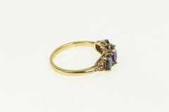 10K Yellow Gold Amethyst Sapphire Diamond Vintage Ring