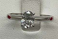 CERTIFIED BRAND NEW 14K WHITE GOLD AND DIAMOND SOLITAIRE RING