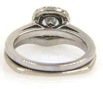 1.05ctw Round Diamond Double Cushion Frame Bridal Set in 14K