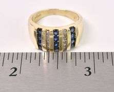 Brilliant Blue Sapphire And Diamond Ring In 14K Yellow Gold