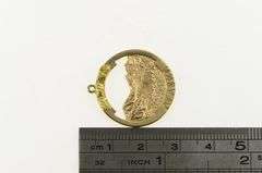 14K Yellow Gold Alaska Landscape Mountain Raw Nugget Charm/Pendant