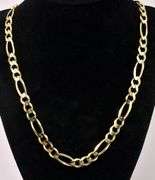 Charming Figaro Link Chain Necklace In 14K Yellow Gold