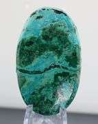 Striking 86.32ct Chrysocolla and Malachite cabochon