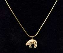 Adorable Bear Pendant Necklace In 14K Yellow Gold