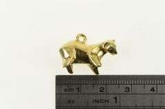 14K Yellow Gold 3D Stylized Bear Geometric Animal Charm/Pendant