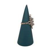 14K ROSE GOLD RING WITH CUBIC ZIRCONIA STONES
