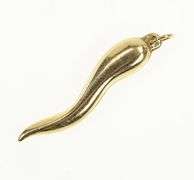 14K Yellow Gold Traditional Italian Horn Protect Symbol Charm/Pendant