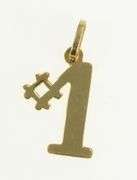 14K Yellow Gold #1 Number One Number Cut Out The Best Charm/Pendant