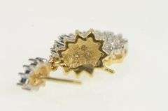 14K Yellow Gold Diamond Tear Drop Pear Cluster Vintage Earrings