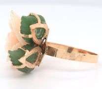 Set of Rose Collection Ring and Earrings in Yellow Gold