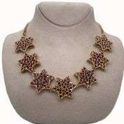18K YELLOW GOLD 7 STAR NECKLACE- 10.5 CARAT RUBIES AND 10.5 CARAT EMERALDS