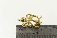 14K Yellow Gold Octopus Ocean Animal Marine Sea Creature Charm/Pendant