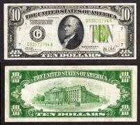 $10 1928-C First Series of small size FRN's  Fr.2003-G Grades Very Fine