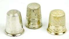 3 Pretty Antique Sterling Silver Thimbles