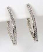 White Gold In and Out Diamond Earrings