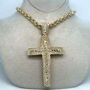 14K YELLOW GOLD CROSS WITH CHAIN