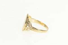 14K Yellow Gold Ornate Victorian Worn Monogram Name Initial Ring
