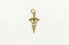 10K Yellow Gold Caduceus Health Medic Symbol Doctor RN Charm/Pendant