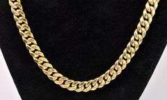 Noble Curb And Cuban Chain Link Necklace In 14K Yellow Gold