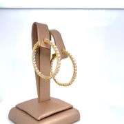3 DIAMOND CARAT! 14K YELLOW GOLD HOOPS