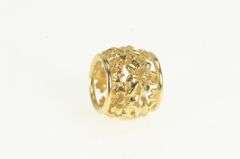 14K Yellow Gold Plumeria Flower Pattern Slide Bead Charm/Pendant