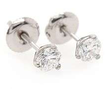 0.61ctw Round Diamond Solitaire Stud Earrings in 14K