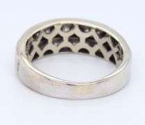Sparkling Two Row Channel Set Diamond Band in White Gold