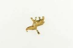 14K Yellow Gold Diamond Cut Elephant Strength Patience Charm/Pendant