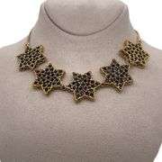 18K YELLOW GOLD 5 STAR NECKLACE- 7.5 CARAT RUBIES AND 7.5 CARAT EMERALDS