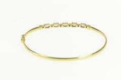 14K Yellow Gold Tanzanite Diamond Vintage Oval Bangle Bracelet