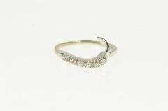 14K White Gold 1950's Diamond Wavy Curvy Wedding Band Ring