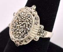 Marcasite Gem Ring In Sterling Silver