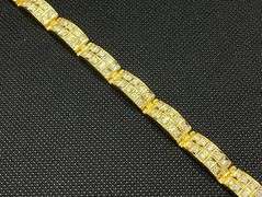 STUNNING 3.50 CARART T.W. MENS 14K YELLOW GOLD DIAMOND BRACELET