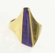 14K Yellow Gold Lee Marraccini Designer Sugilite Geometric Ring