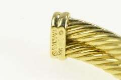 14K Yellow Gold David Yurman X Designer Cable Cuff Bracelet