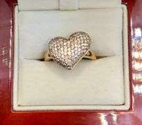 LOVELY HEART 14K ROSE GOLD DIAMOND RING