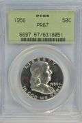 Superb Gem Proof 1956 Franklin Half Dollar. Old PCGS PR67 holder