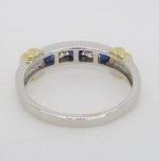 Two-Tone Diamond & Blue Sapphire Channel Set Band