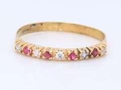 Stunning Yellow Gold Ruby and Diamond Band