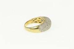 14K Yellow Gold 0.90 Ctw Pave Diamond Rounded Band Ring