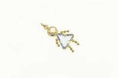14K Yellow Gold Birthstone Baby September Sim. Sapphire Charm/Pendant